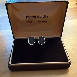 Pierre Cardin Cuff Links  Black Silver
